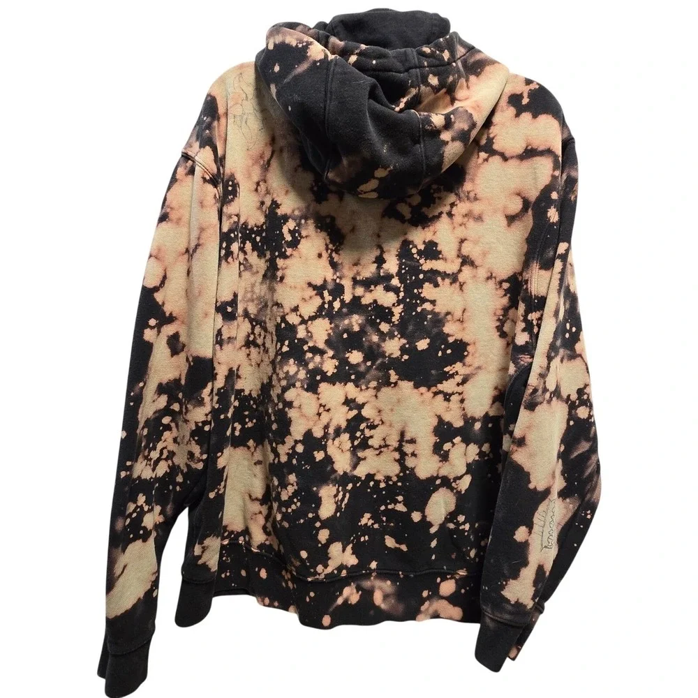 Nike Swoosh Hoodie Bleached Customized Graphics Grunge Skater Streetwear Mens XL